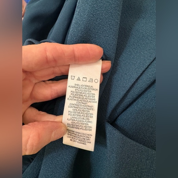 Dress the Population Corey Chiffon Fit & Flare Cocktail Dress in Peacock Blue - Picture 9 of 9